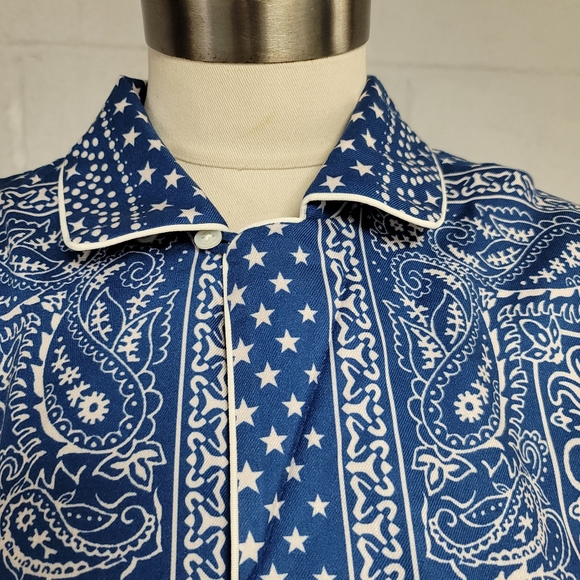 Polo Ralph Lauren Paisley print oversized shirt blue color size M - Picture 7 of 15